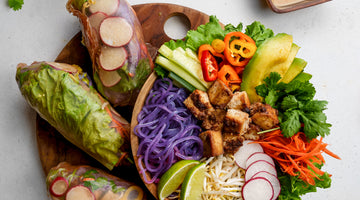 Tofu Bowl and Spring Rolls