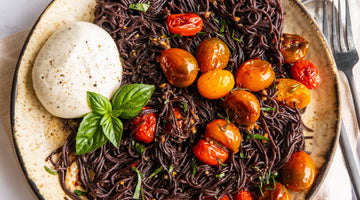 Burrata Black Noodles with Truffle Dust