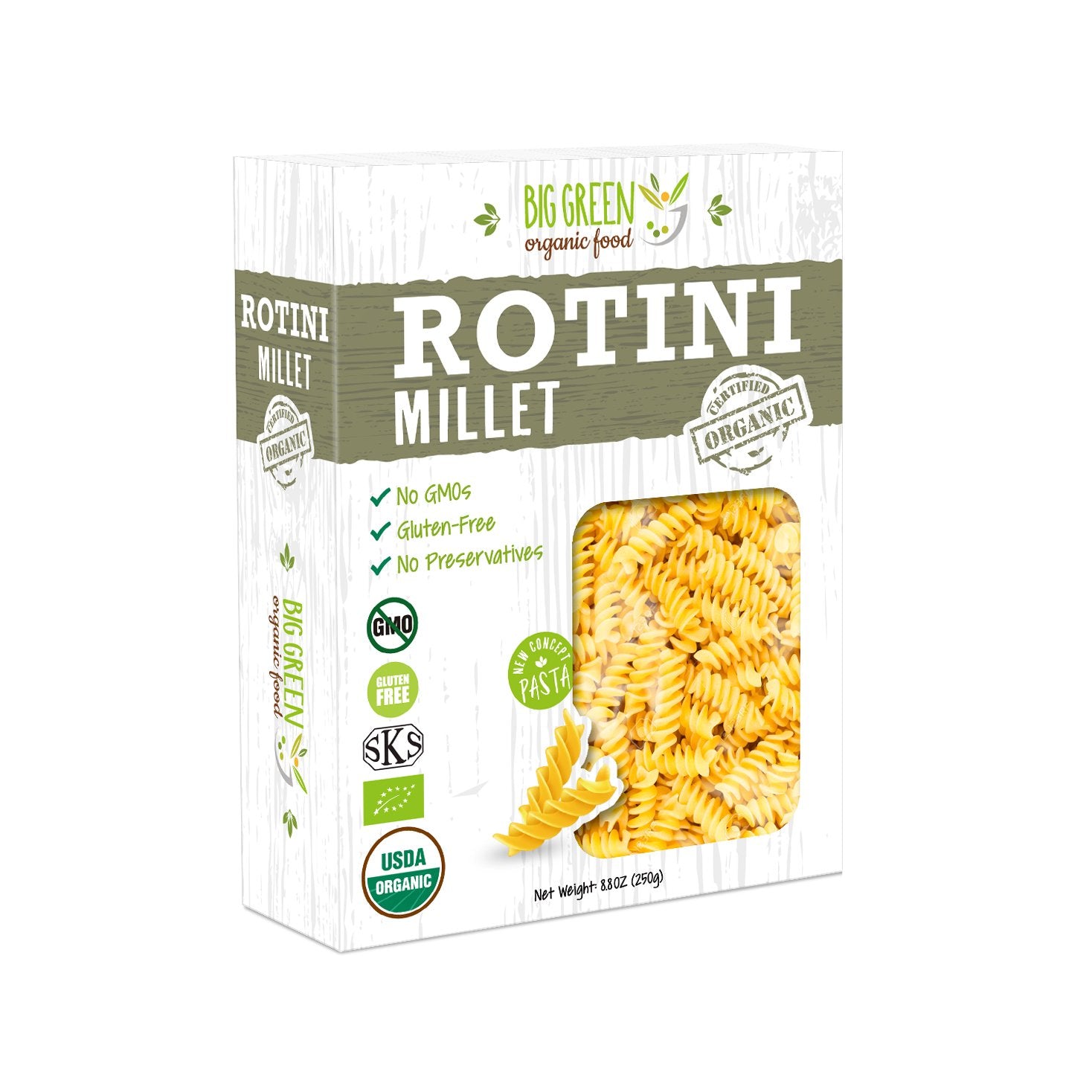Organic Millet Rotini – Big Green Organic Food